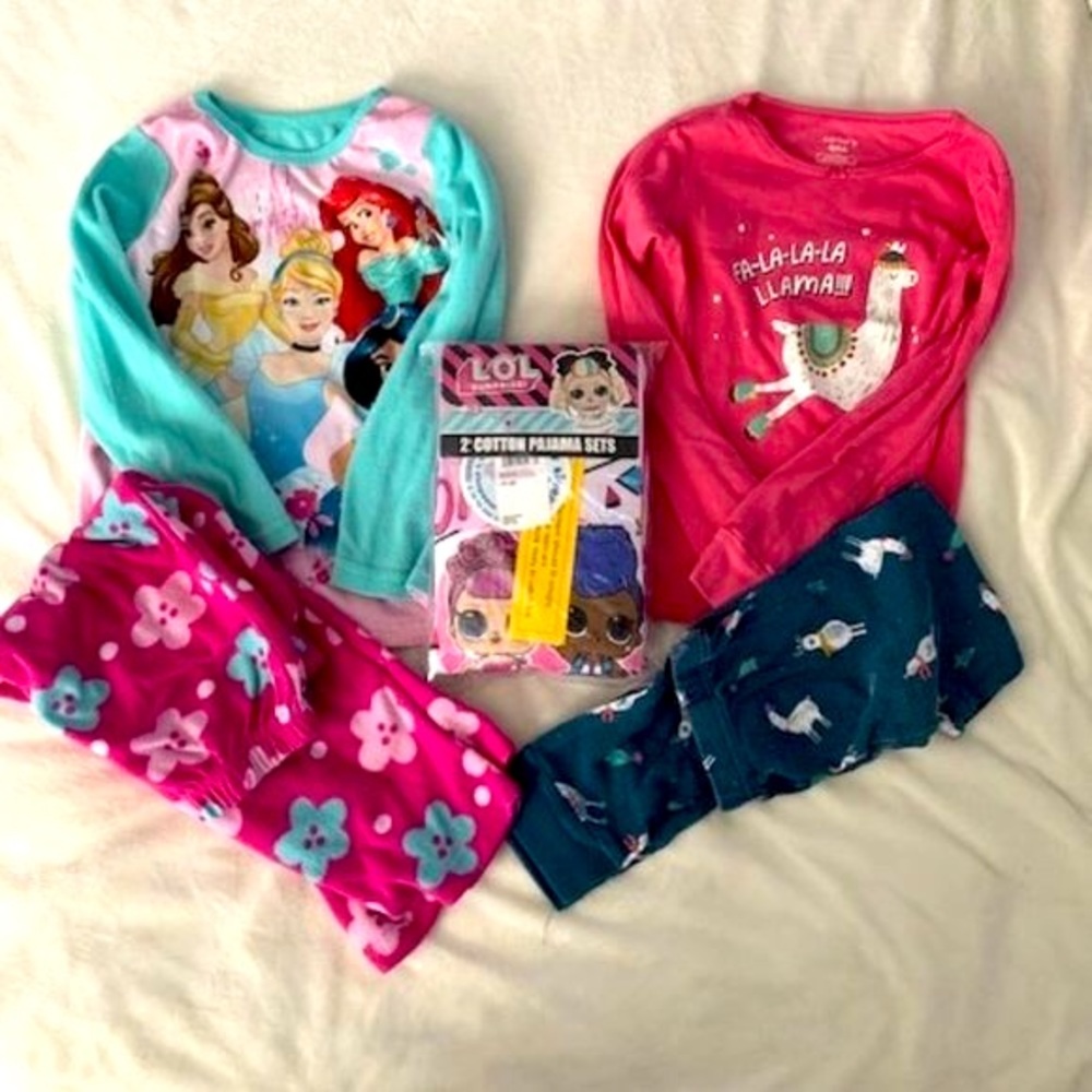 Girls Size 6 bundle of 3 Pajama Sets